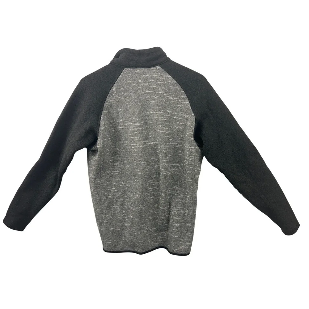 Patagonia Better Sweater Mens Medium Gray Black 1/4 Zip Fleece‎ Pullover Jacket